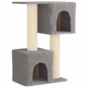 vidaXL Katttr&auml;d med sisal kl&ouml;spelare Ljusgr&aring; 114 cm