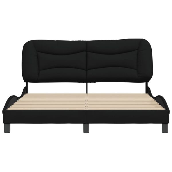 vidaXL Bed Frame without Mattress "Hvar" Black 160x200 cm Fabric