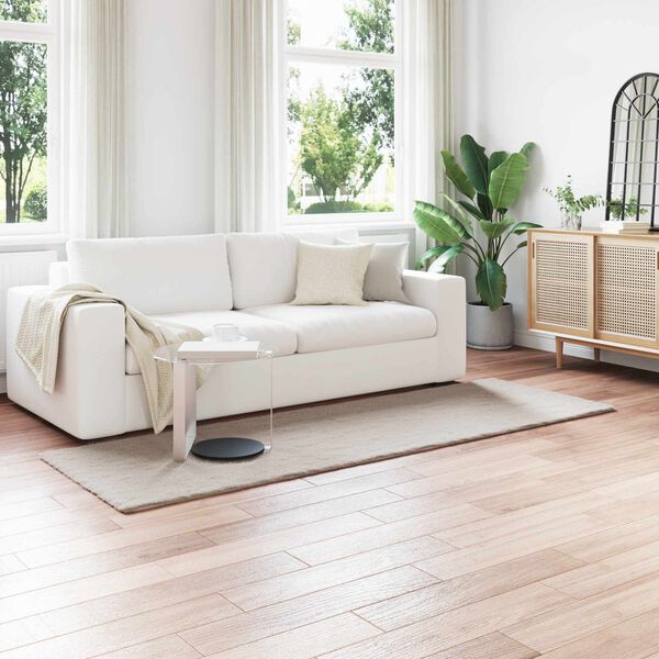 vidaXL Fusk-kaninpälsmatta Olite Beige 80 x 250 cm Polyester