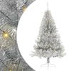 vidaXL Konstgjord F&ouml;rbelyst Julgran Silver 120 cm PET