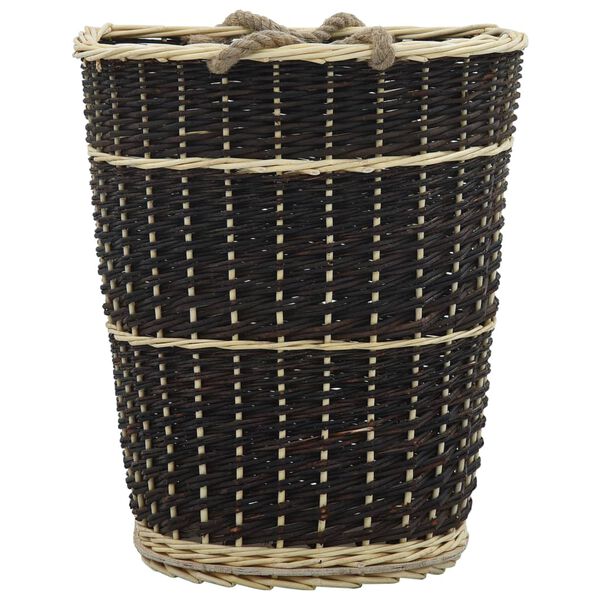 vidaXL Vedkorg med bärremmar 50x44x58 cm naturlig pil