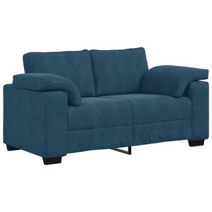 vidaXL Tv&aring;sitssoffa bl&aring; 160x77x82 cm sammet
