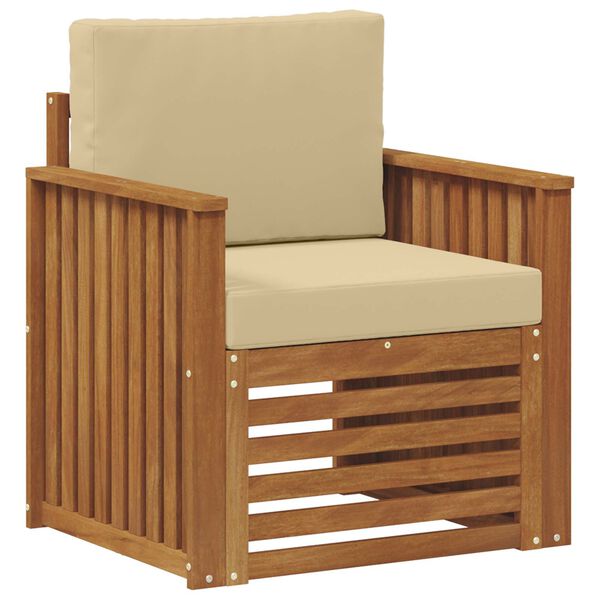 vidaXL Utomhussoffset med kudde Naturf&auml;rg 71 x 63 x 73 cm