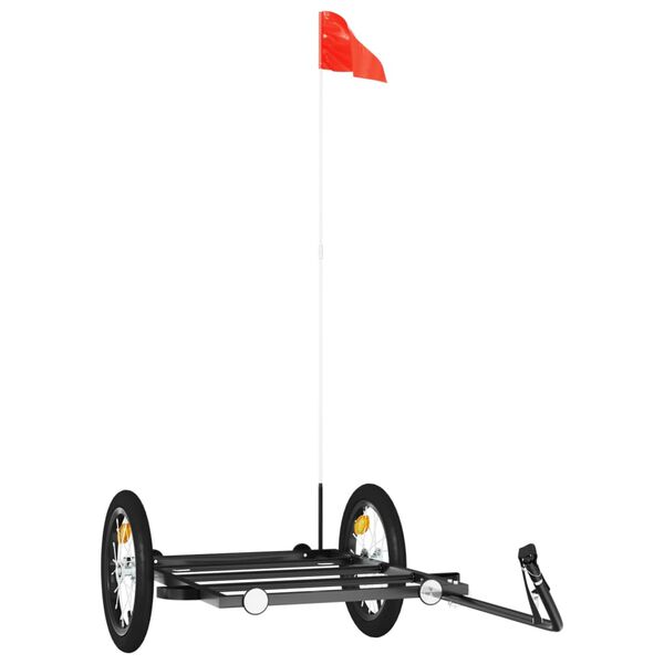 vidaXL Cykelvagn svart 126x63x34 cm j&auml;rn