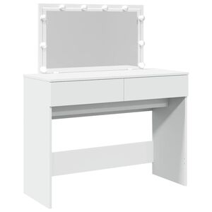 vidaXL Sminkbord med LED vit 100x40x120 cm