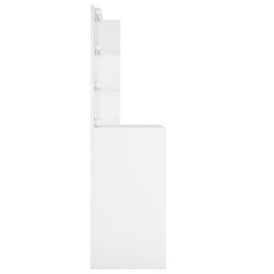 vidaXL Sminkbord med LED vit 60x40x140 cm