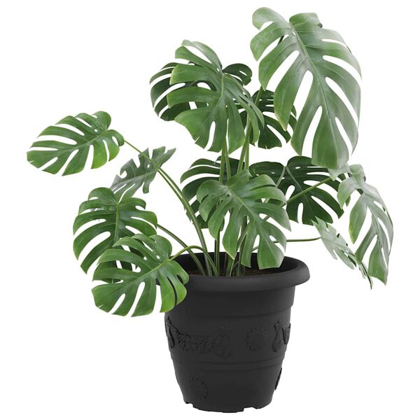 vidaXL Rund Blomkruka 6 pcs Svart &Oslash; 26 x 21.5 cm Plast