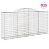 vidaXL Gabioner b&aring;gformade 25 st 300x50x140/160 cm galvaniserat j&auml;rn