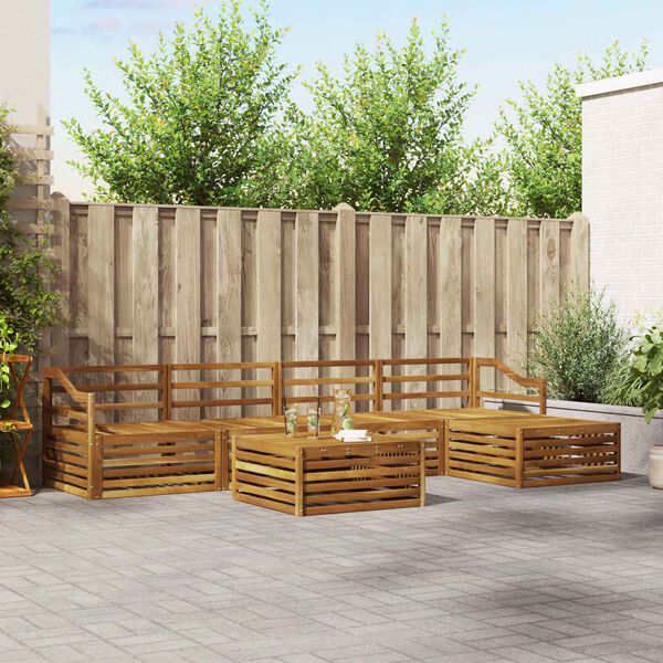 vidaXL Utomhussoffset 6 pcs Naturf&auml;rg