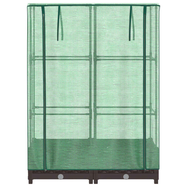 vidaXL Odlingsl&aring;da med v&auml;xthus&ouml;verdrag rottinglook 80x40x123 cm