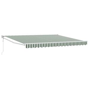 vidaXL Utdragbar markis Gr&ouml;n 400 &times; 300 cm Polyester och metall