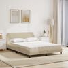 vidaXL Bed with Mattress "Dover" Cream 140x200 cm Fabric