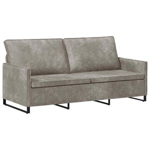 vidaXL 3-sitssoffa Ljusgr&aring; 190 x 81 x 82 cm Faux mockatyg