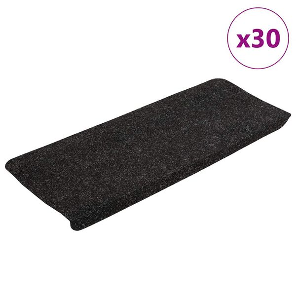 vidaXL Trappmattor sj&auml;lvh&auml;ftande 30 st antracit 65x24,5x3,5 cm