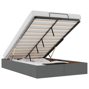 vidaXL Ottoman s&auml;ngram utan madrass m&ouml;rkgr&aring; 120x200 cm tyg