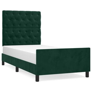 vidaXL S&auml;ngram utan madrass m&ouml;rkgr&ouml;n 80x200 cm sammet