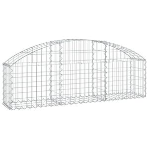 vidaXL Gabion b&aring;gformad 150x30x40/60 cm galvaniserat j&auml;rn