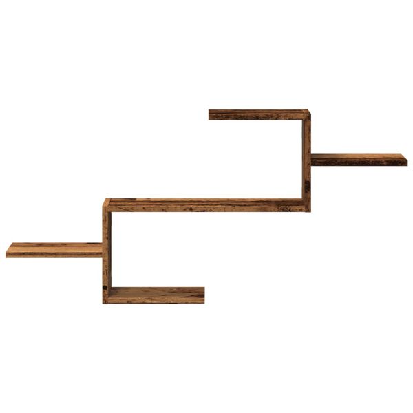 vidaXL Vägghylla åldrat trä 104x15x49 cm konstruerat trä