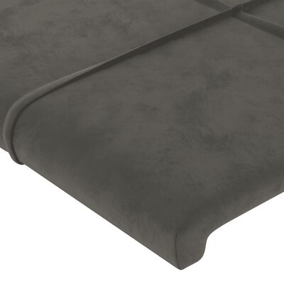 vidaXL Ramsäng med madrass mörkgrå 160x200 cm sammet