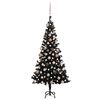 vidaXL Belyst plastgran med kulor svart 180 cm PVC