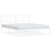 vidaXL S&auml;ngram med huvudgavel metall vit 183x213 cm
