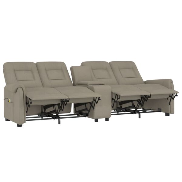 vidaXL Massagefåtölj med kopphållare 4-sits ljusgrå