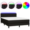 vidaXL Rams&auml;ng med madrass & LED svart 140x190 cm tyg