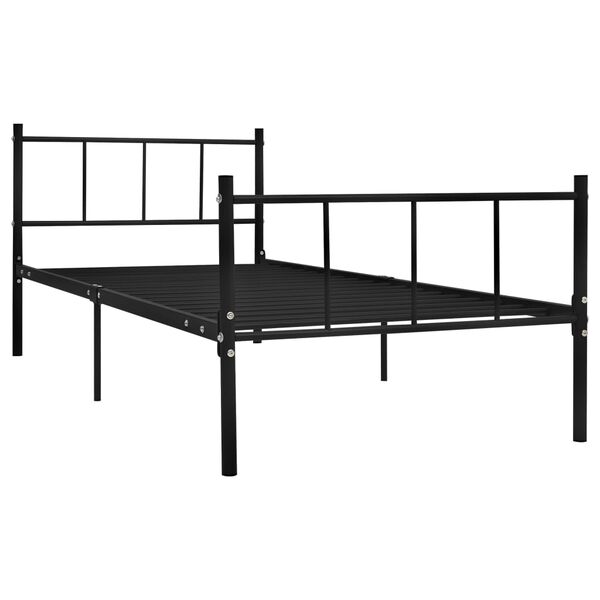 vidaXL S&auml;ngram utan madrass svart metall 90x200 cm