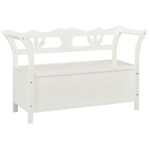 vidaXL Tr&auml;dg&aring;rdsb&auml;nk vit 107x45x75,5 cm massivt grantr&auml;