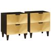 vidaXL Nattduksbord 2 st Svart och Guld 40 x 33 x 46 cm