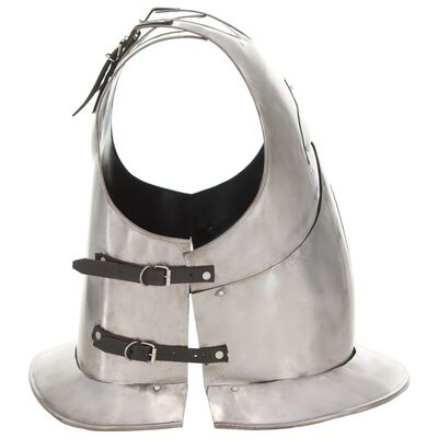 vidaXL Tysk bröst- och ryggharnesk LARP silver stål