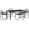 vidaXL Tr&auml;dg&aring;rdsm&ouml;belset 5 pcs Svart Pulverlackerat st&aring;l