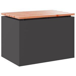 vidaXL Tr&auml;dg&aring;rdsb&auml;nk Svart 60 x 40 x 43 cm Massiv Douglas och St&aring;l