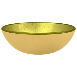 vidaXL Handfat h&auml;rdat glas 35x12 cm guld