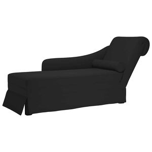 vidaXL Sch&auml;slong med bolster och h&ouml;ger armst&ouml;d svart sammet