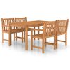 vidaXL 5-delad tr&auml;dg&aring;rdsmatgrupp 150x90 cm massiv teak
