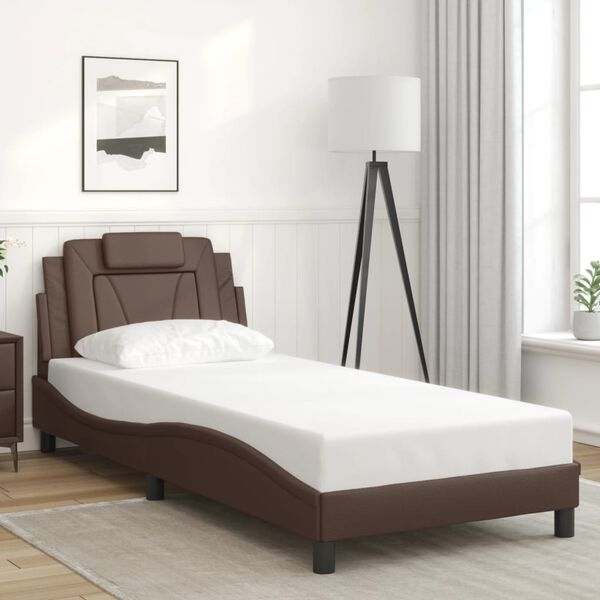 vidaXL Bed Frame "Viana" with LED without Mattress Brown 90x200 cm