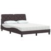 vidaXL Bed with Mattress Dark Brown 120x200 cm Fabric
