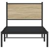vidaXL Sängram utan madrass metall sonoma-ek 90x200 cm