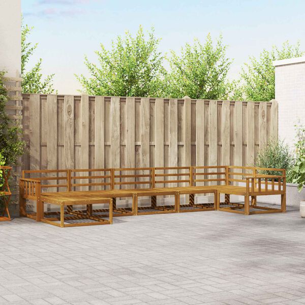 vidaXL Utomhussoffset 7 pcs Naturf&auml;rg Massivt Akaciatr&auml;