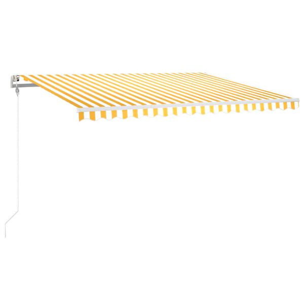 vidaXL Automatisk markis med vindsensor & LED 400x300 cm gul/vit