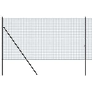 vidaXL Svetsat tr&aring;dgaller markf&auml;ste 10 x 1 m PVC-belagda st&aring;l Gr&aring; Mesh