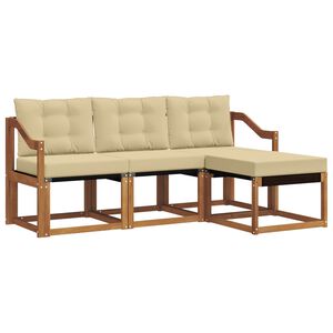 vidaXL Utomhussoffset 4 st Naturlig och Beige
