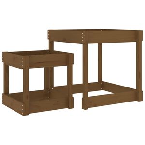 vidaXL Sandbord 2 st honungsbrun massiv furu