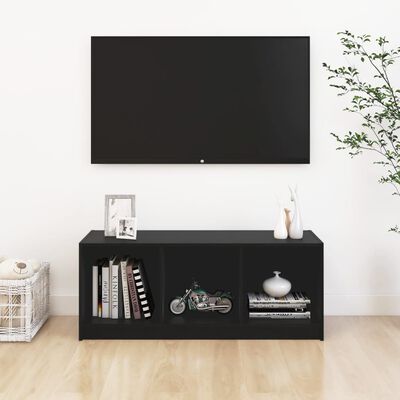 vidaXL TV-bänk svart 104x33x41 cm massiv furu