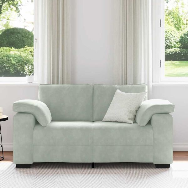 vidaXL Loveseat soffa ljusgr&aring; 160x77x82 cm sammet