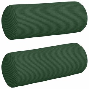 vidaXL Bolsterkuddar 2 st M&ouml;rkgr&ouml;n &Oslash; 15 x 40 cm Kordread tyg