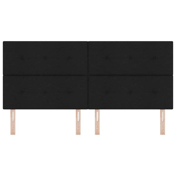 vidaXL H&ouml;jdjusterbar S&auml;nggavel med huvudgavel Svart 200 cm tyg