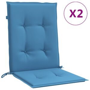 vidaXL Stolsdynor l&aring;gt ryggst&ouml;d 2 st melerad bl&aring; 100x50x4 cm tyg