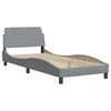 vidaXL Bed Frame without Mattress "Hvar" Light Grey 90x190 cm Fabric